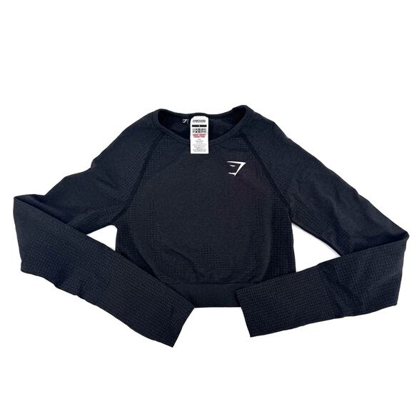 Gymshark Tops - Gymshark Adapt Fleck Seamless Long-Sleeve Crop Top Size Small Athleisure Gym
